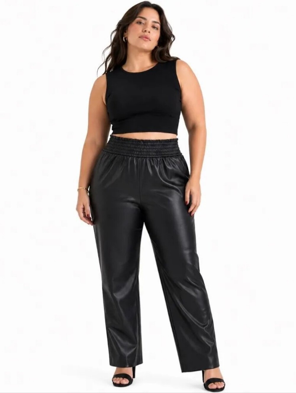 NWT JOIE Plus Size High Waisted Wide Leg Pleather Pants